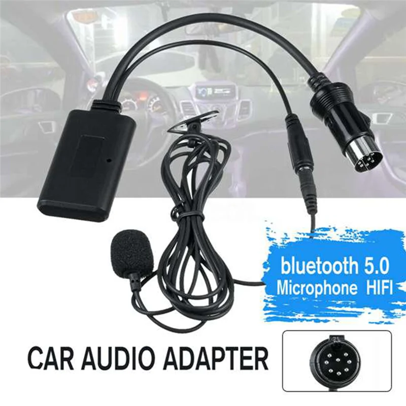 A03K-8Pin Car AUX Bluetooth 5.0 HIFI Audio Cable Adaptor Microphone For Alpine KCM-123B M-BUS