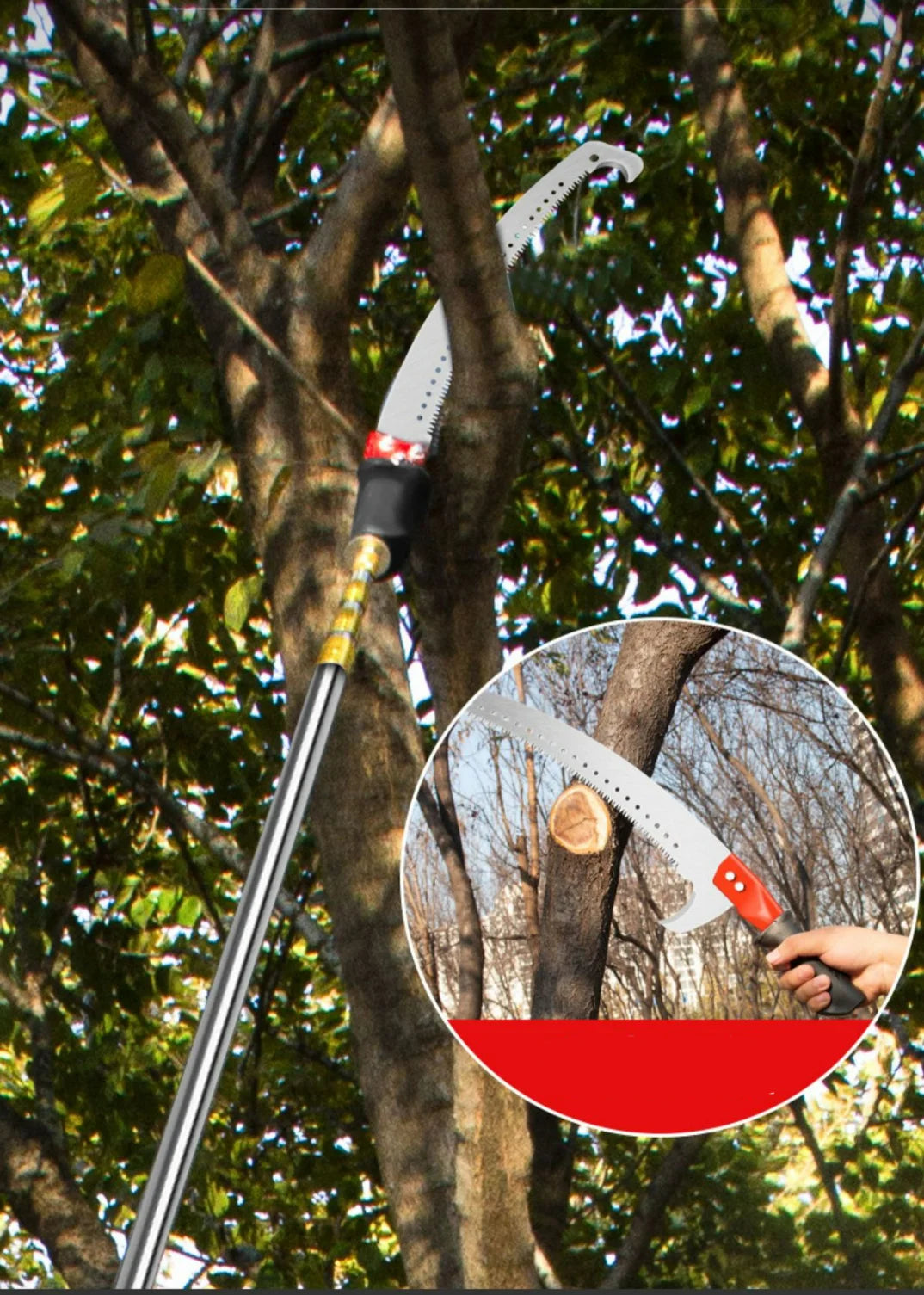 3 M long telescopic rod pruning saw portable garden fruit tree pruning tool multi-functional high altitude high branch saw