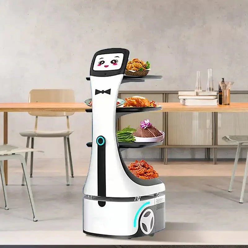 AI Humanoid Reception Service Robot Self Driving Hotel Restaurant Robot SLAM VSLAM Navigation Intelligent Customer Service Robot