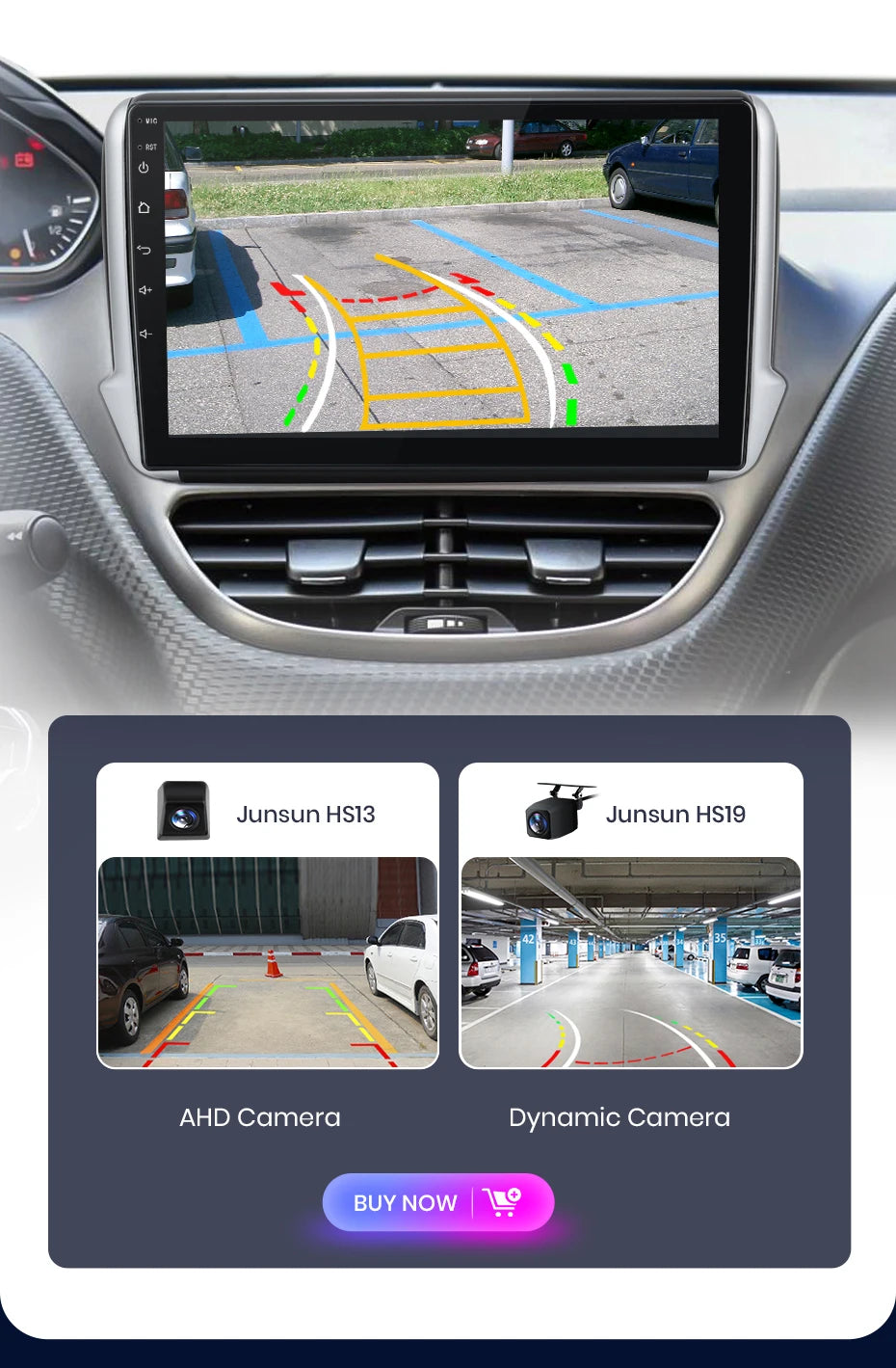 Junsun Wireless CarPlay Android Auto Car Radio For Peugeot 2008 208 2012 - 2018 GPS Multimedia 2 din