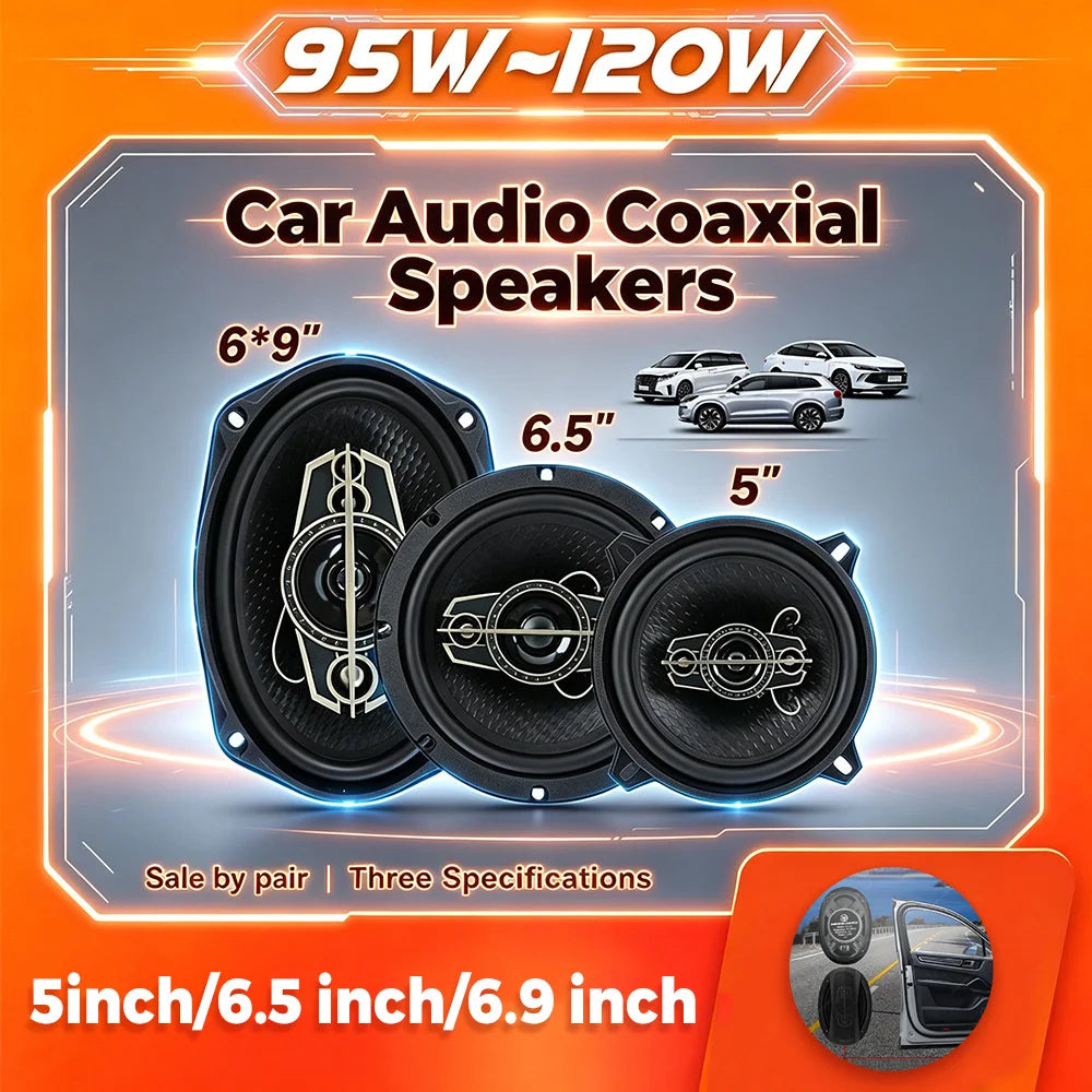 NaviFly Entrepôt Américain 2 HPs de Voiture 5" 6.5" 6*9" Haut-Parleur Coaxial Automobile Subwoofer Audio Stéréo Musique pour Voiture Amplificateur Audio pour Voiture Klaxon Automatique