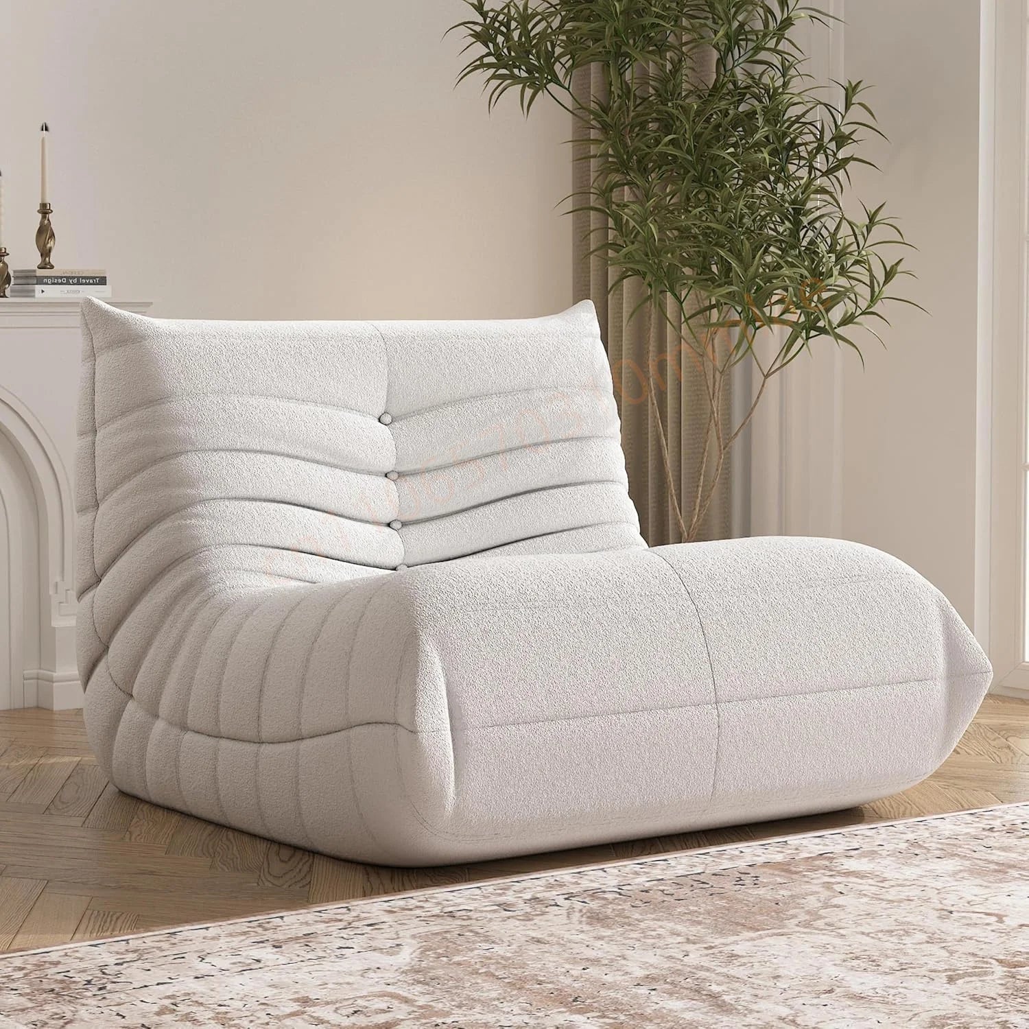 DIGGERA Single Lazy Sofas Chair Togo Sofa Couch Memory Foam Bean Bag Chair For Living Room Bedroom Fireside Chairs