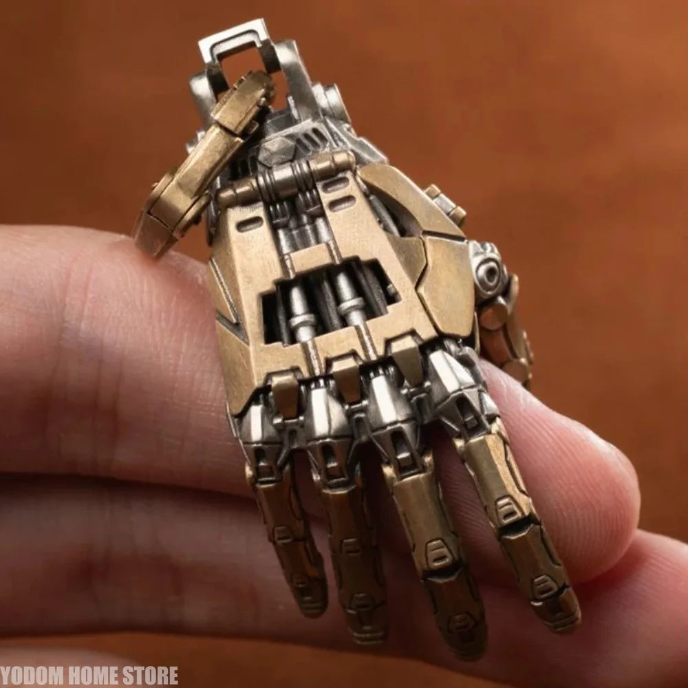 Robot Hand With Movable Fingers Mechanical Bionic Hand Pendant Car Interior Hanging Ornament EDC Charm Display Decoration