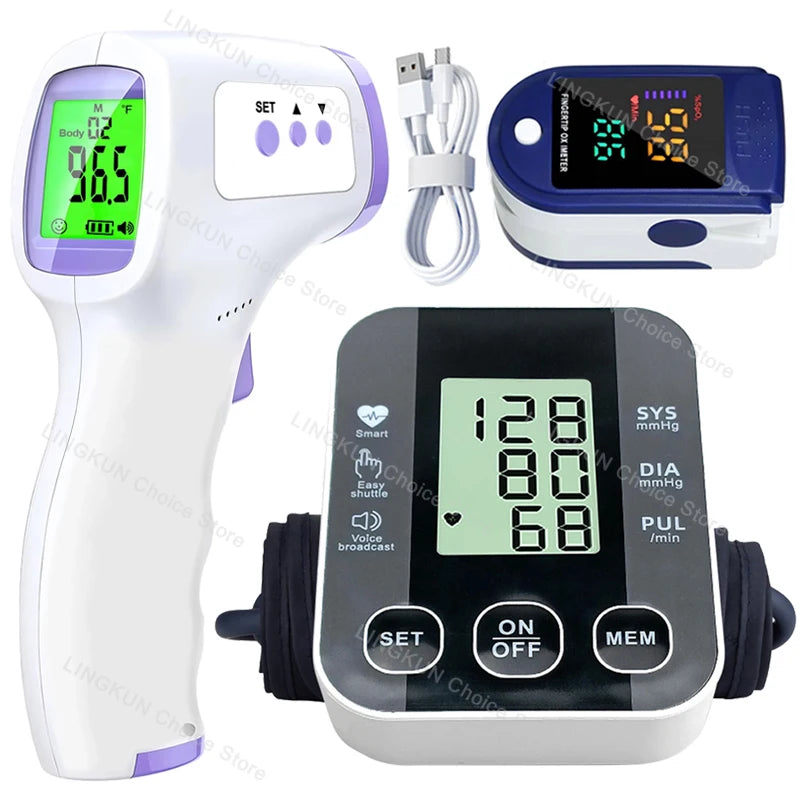 Tensiometer Heart Rate Pulse Meter BP Monitor Healthy Digital Arm Blood Pressure Meter Cuff Medical Automatic Pressure Tonometer