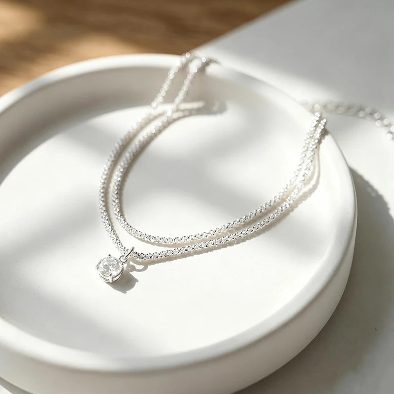 Adjustable Double Layer Cubic Zirconia Six Prong Anklet Summer Beach Waterproof Foot Jewelry Suitable For Daily Parties Banquet