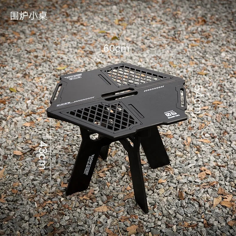 Foldable Detachable Hexagonal Tables Lightweight Convenient Barbecue Picnic Tables Multifunctional Outdoor Camping Furnishings
