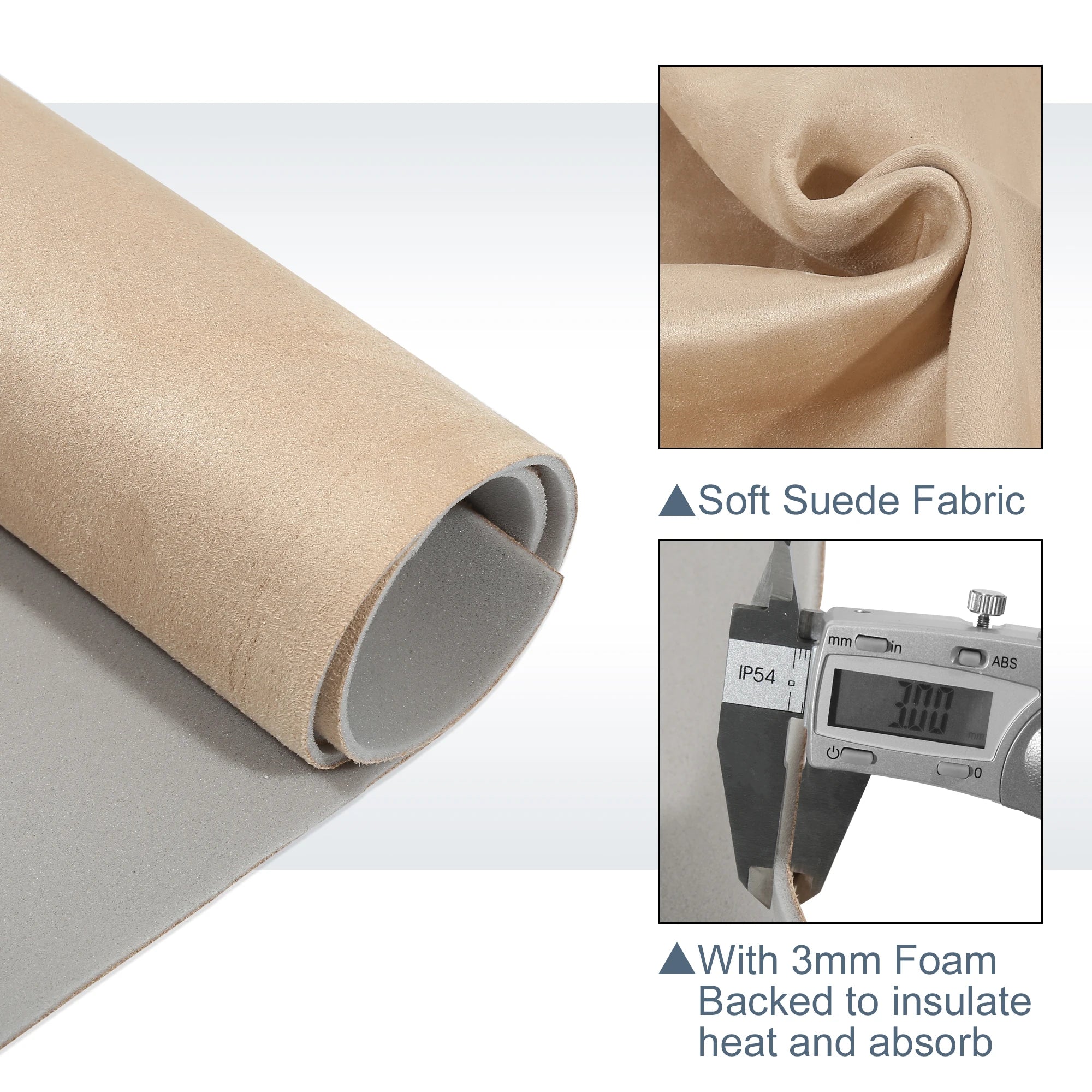 UXCELL Suede Headliner Fabric Foam Backed for Car Truck Interior Trim Protect Aging Broken Faded DIY Replacement 200x152cm