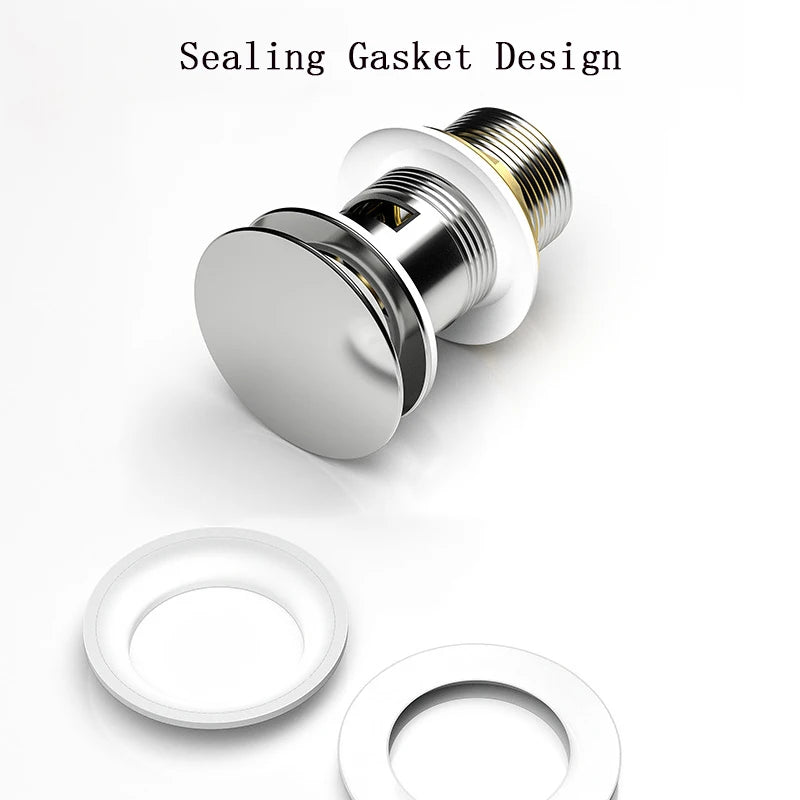 Bathroom Basin Sink Brass Pop Up Drain Waste Stoppers With or Without Overflow Hole Washbasin Bathroom Faucet Accessories