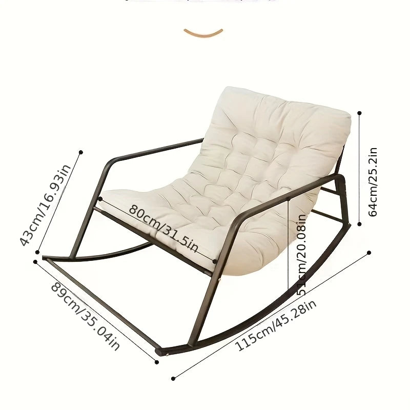 Fauteuil à Bascule Moderne pour Chambre, Canapé Double Inclinable d'Intérieur avec Coussin, Fauteuil Inclinable de Salon/Chambre avec Accoudoirs