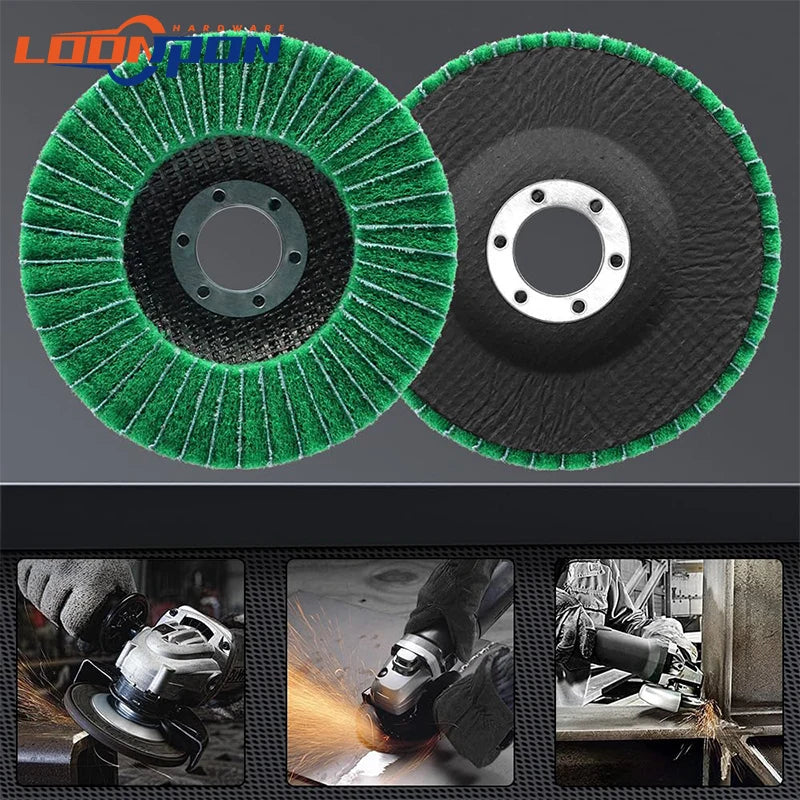 4.5" 115mm Nylon Fiber Flap Polishing Wheel Disc 120 Grit For Angle Grinder For Wood Metal Buffing 1-10Pcs