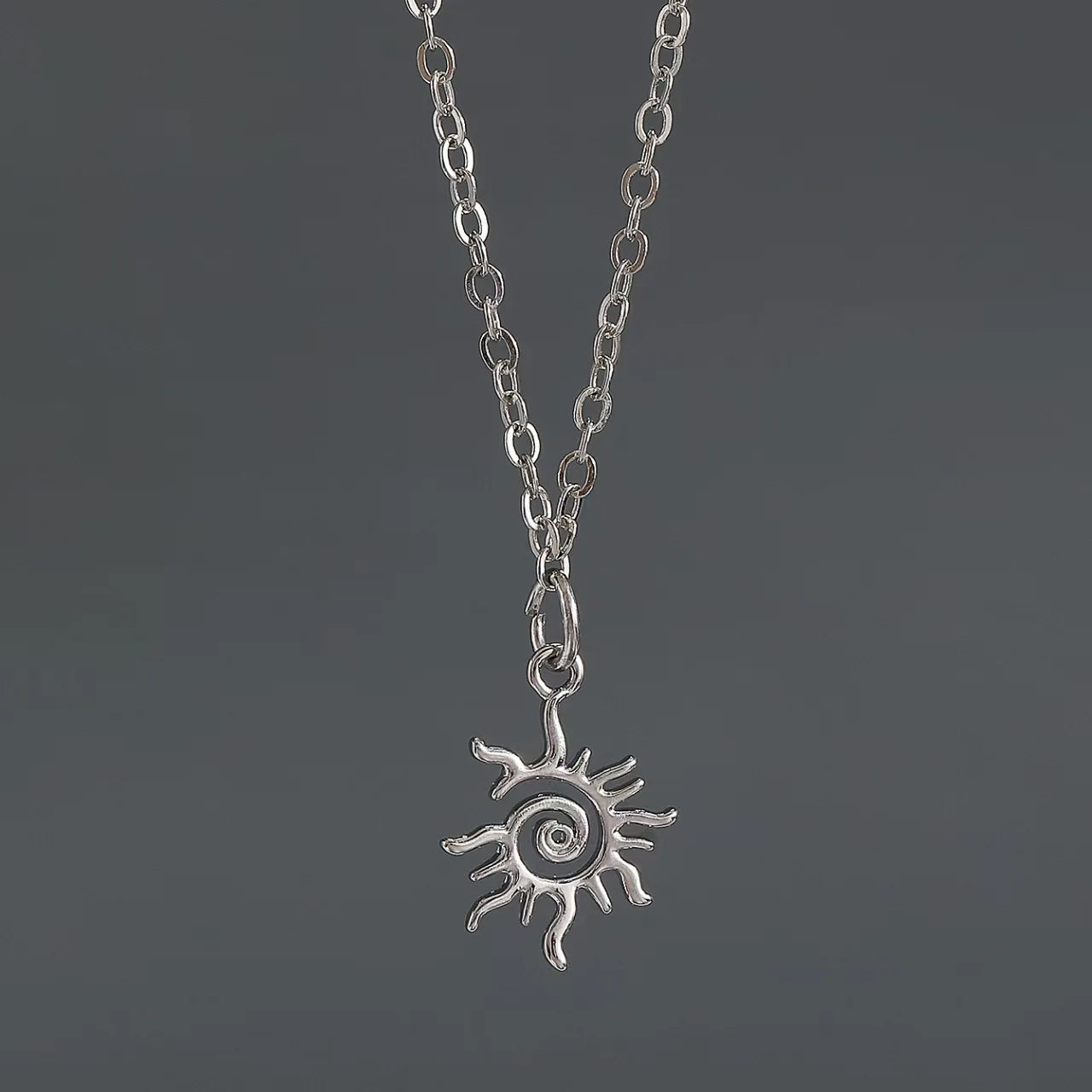 Y2K Spiral Vortex Pendant Necklace for Women Men Vintage Hand-woven Leather Rope Chain Necklace Grunge Jewelry Accessories