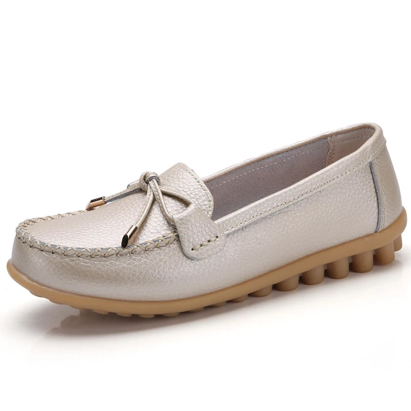 2025 New Woman Flats Shoes Ballet Flat Sneakers Genuine Leather Spring Soft Moccasins Ladies Boat Ballerina Espadrilles Creepers