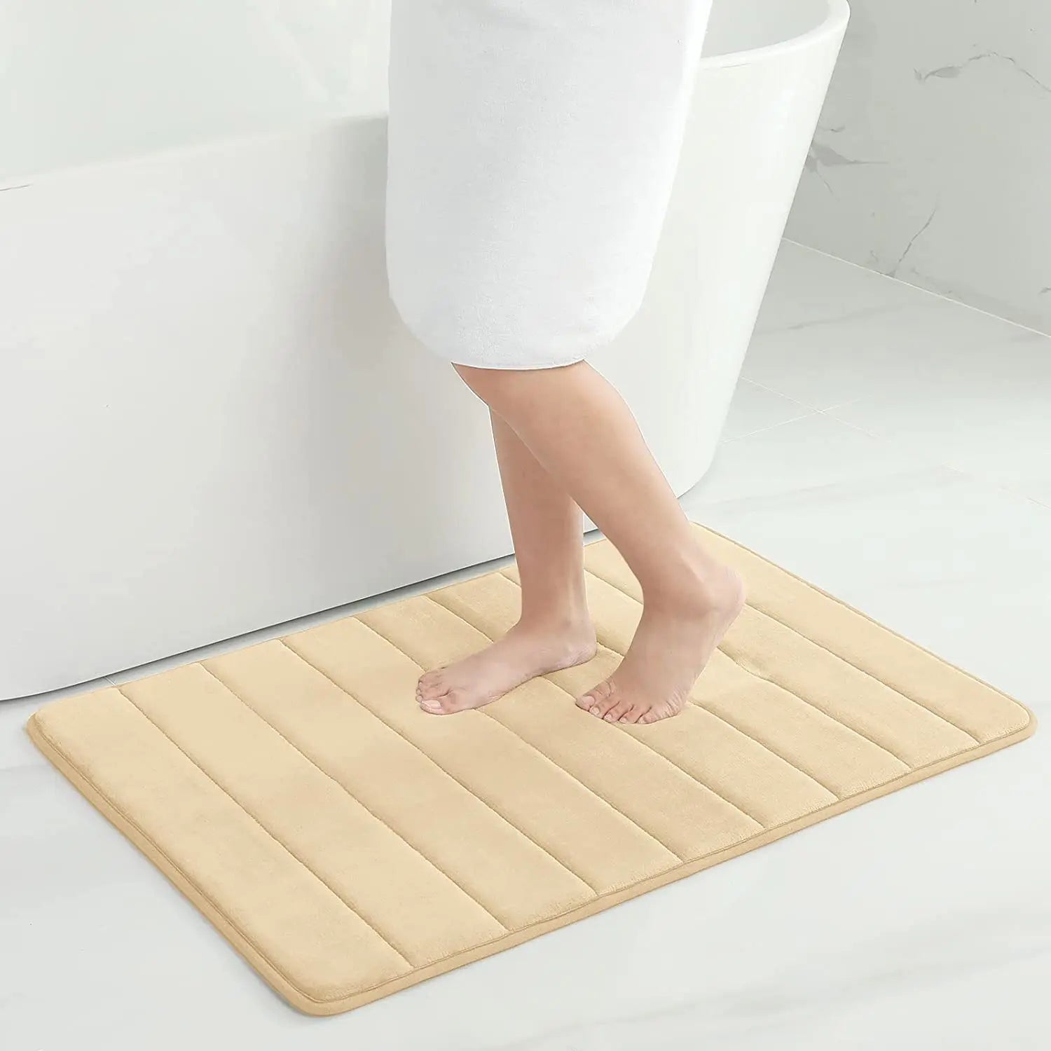 Sponge Stripe Bathroom Non slip, Water Absorbent, Machine Washable Floor Mat
