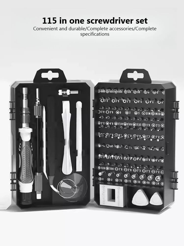 115-In-1 screwdriver set, strong magnetic and high hardness plum blossom disassembly machine, precision batch maintenance tool