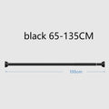 Black 65-255cm Adjustable Stainless Steel Clothes Drying Rack No-Drill Telescopic Pole Curtain Rod for Balcony Bathroom