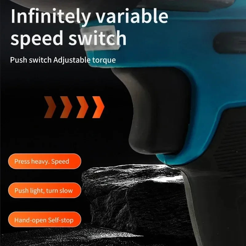 New Makita DTW700 1000N.M Torque Brushless Electric Impact Wrench Cordless Electric Drill 1/2"Wrench Power Tools For 18V Battery