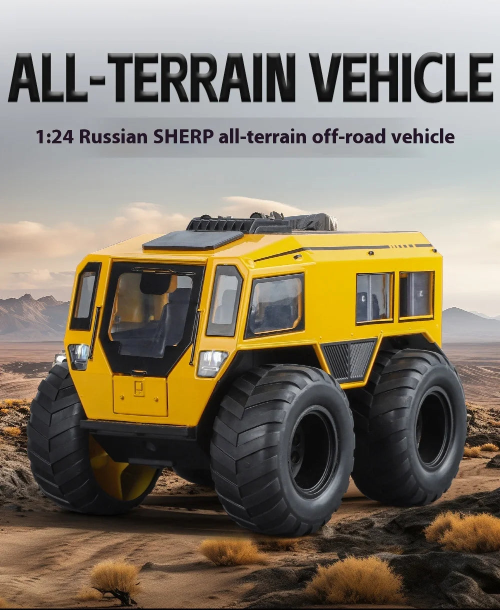 1:24 Scale Sherp ATV Model Car with LED Lights - Realistic Detail for Kids' Adventure Play - Cross-Country Fun, Toy Vehicle