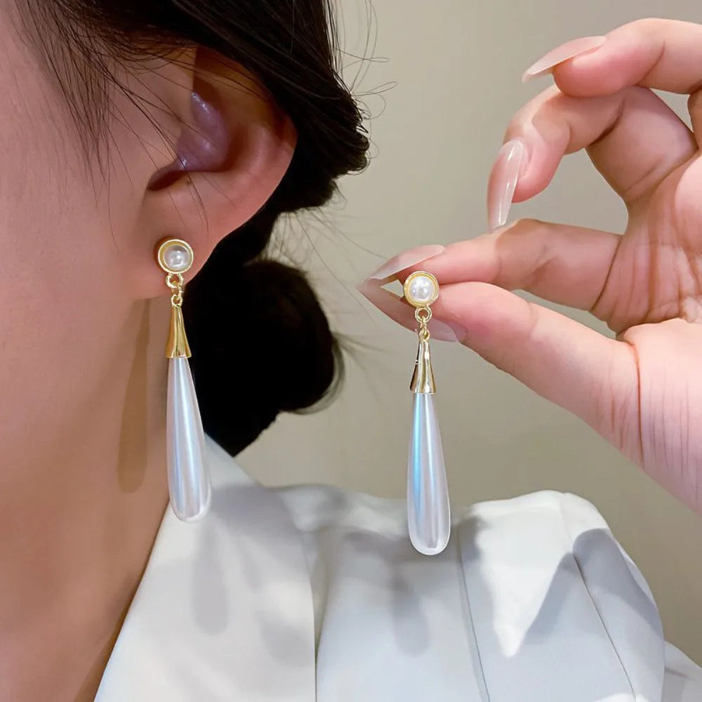 Retro Water Drop Imitation pearl Earrings For Women French Valentine's Day Anniversary Gift Wedding Party Jewelry Pendientes