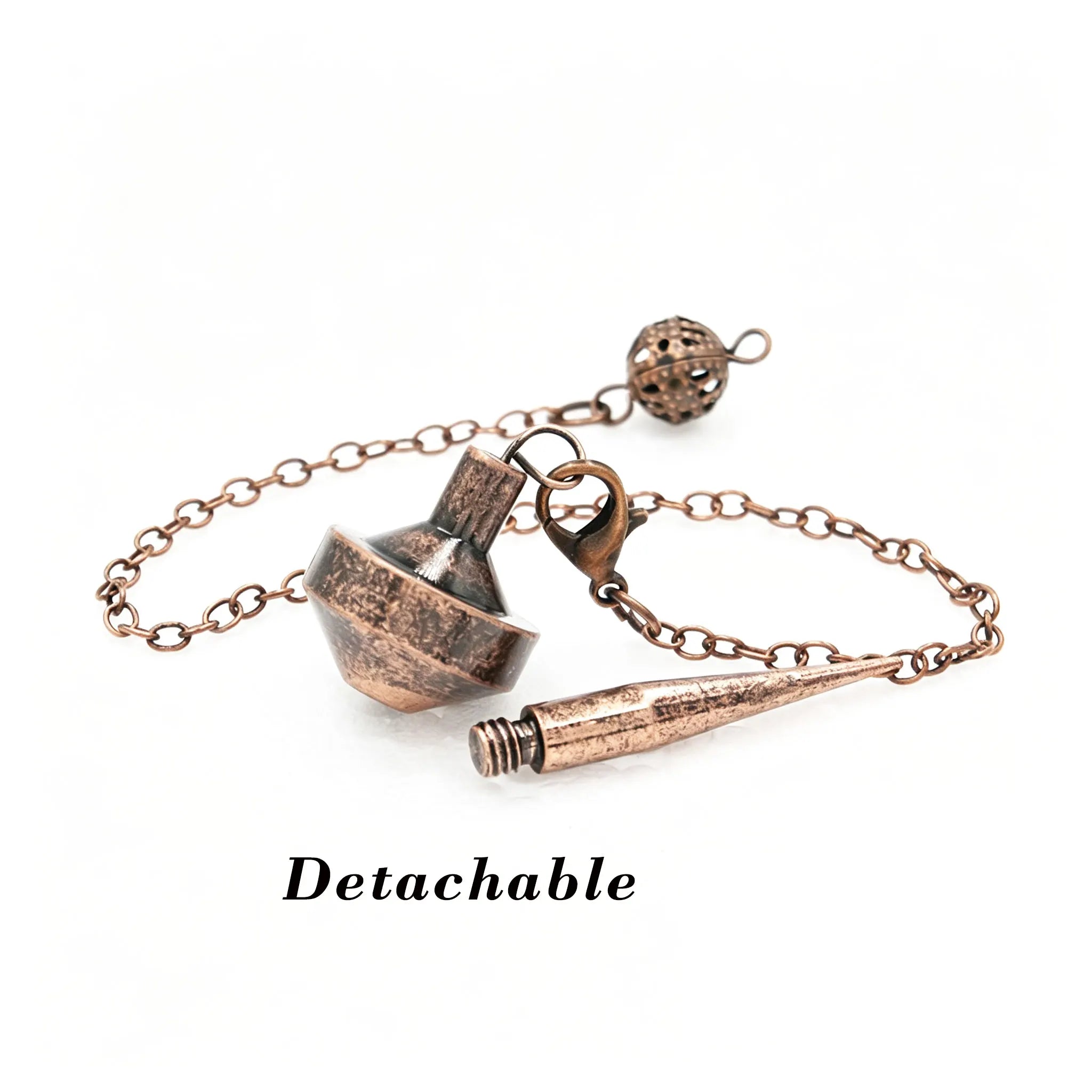 Anitque Copper Pendulum for Divination Reiki Cone Pointed  Metal Pendant Dowsing  Answer Wicca Tool Spiritual Retro Pendulo X406