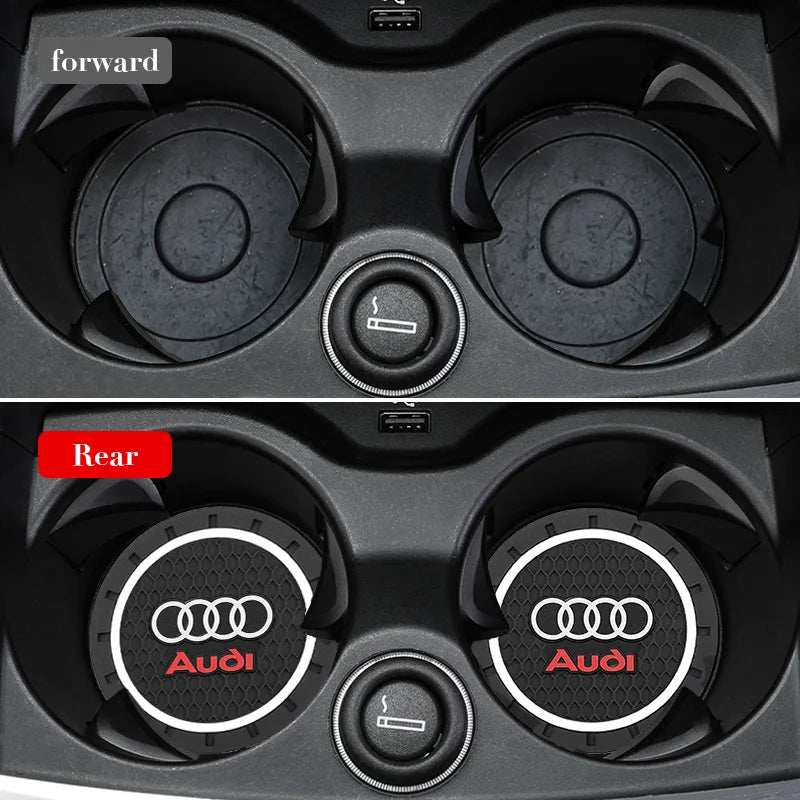 For Audi Sline A7 A8 Q1 Q2 TT A1 A2 A3 A4 A5 A6 Q3 Q4 Q5 Q6 Q7 Q8 TT S3 S5 S7 A4L A6L Car Water Cup Non-Slip Mat Pad Accessory