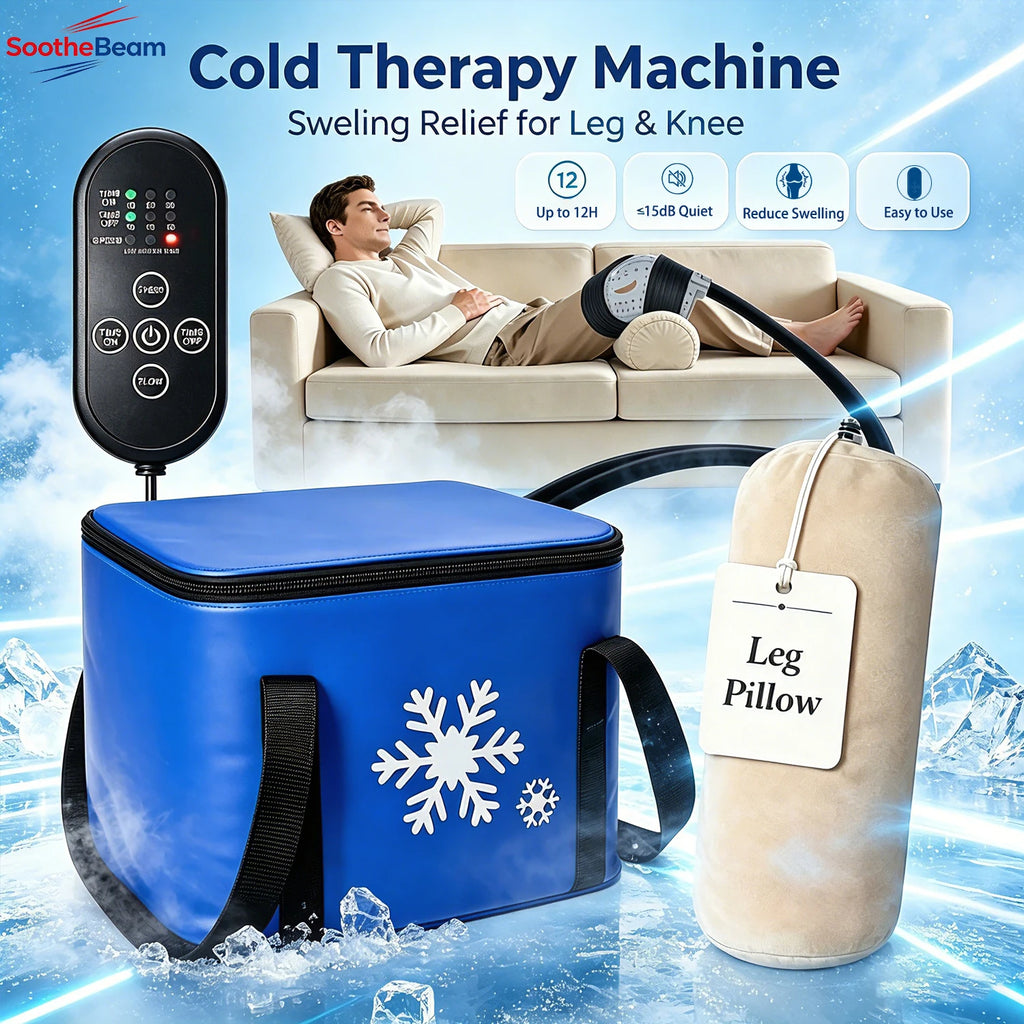 Cold Therapy Cryo Freeze System Quiet Pump Ice Compression for Post-Surgery ACL MCL Sprain Swelling Recovery Knee Leg Ankle