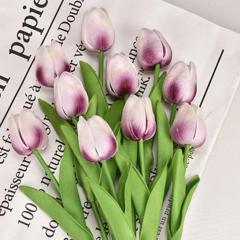 3/5/10/20pcs Tulips Artificial Flowers Real Touch Flower Bouquet Tulips Fake Flower for Wedding Home Decoration