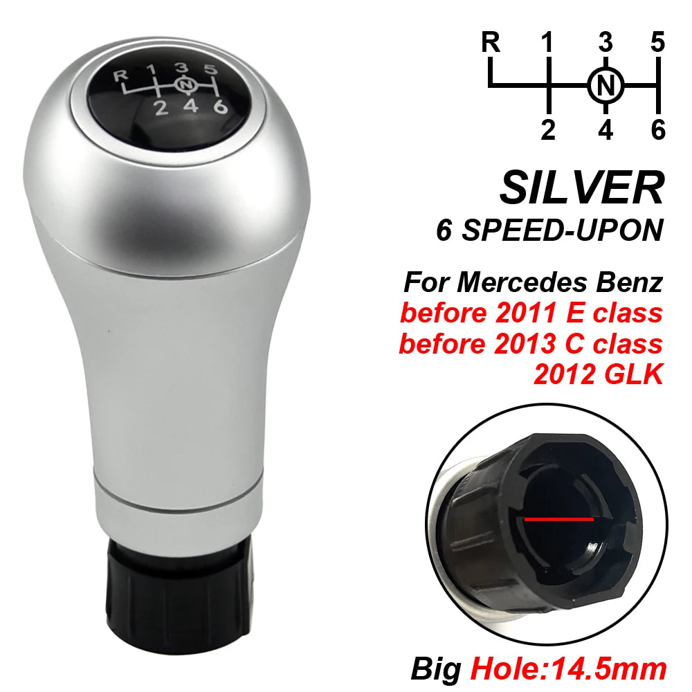 Auto Parts 5/6 Speed Gear Shift Knob With PU Leather Boot For Mercedes Benz W204 C204 C63 C300 C250 W207 A207 W212 2007-2013