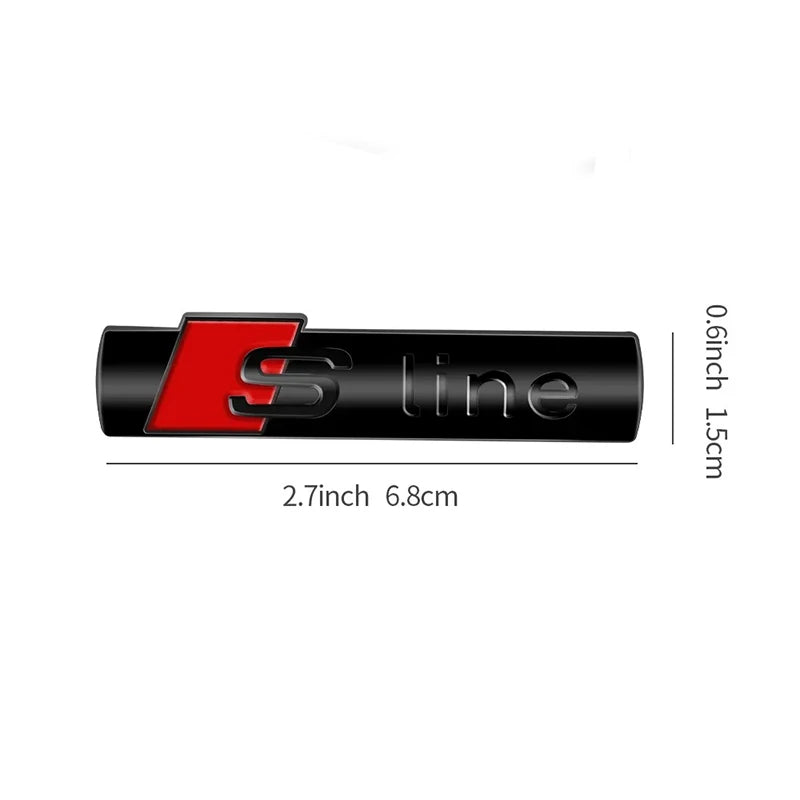 2Pcs 3D Metal S Line Logo Emblem Badge Stickers For Audi A3 A4 A5 A6 Q5 Q3 Q7 TT RS Car Side Fender Trunk Decoration Accessories