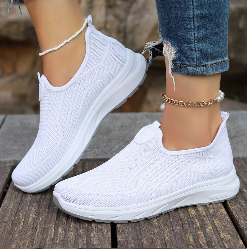 Summer New Mesh Breathable Large Size Casual Shoes for Women Soft Sole Lightweight One Step Single Shoes for Women