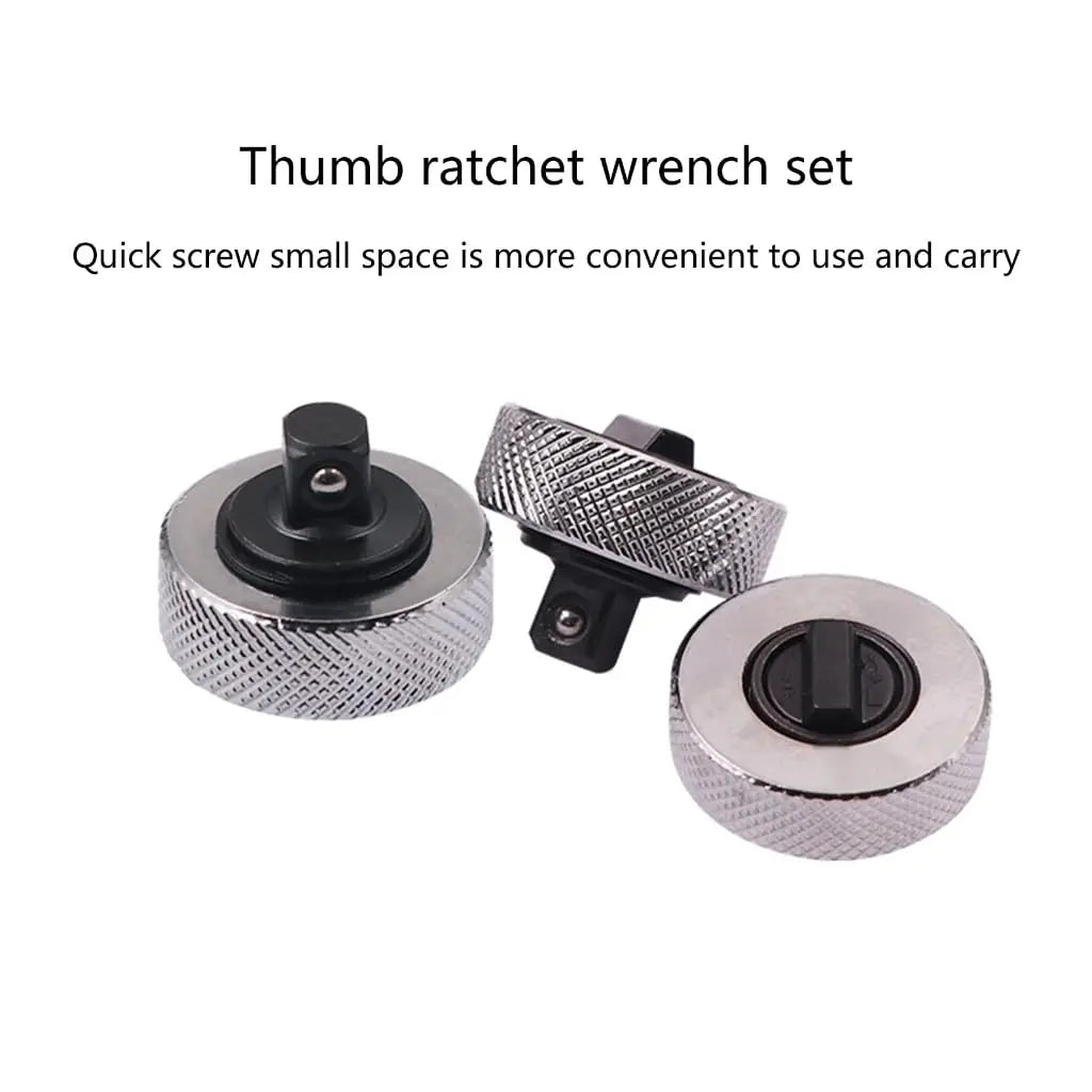 1/4 3/8 1/2 Drive Palm Ratchet Wrench Set Reversible Ratcheting Finger Socket Driver Stubby Thumbwheel Ratchet for Tight Spaces