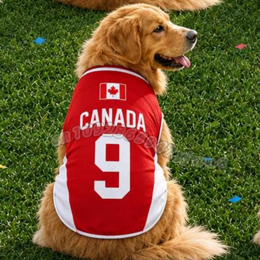 Summer Dog vest Belgium CANADA Germany print Basketball Clothes Puppy T-Shirt Summer Pet Cat Shirts For  soccer fans  Dogs vest