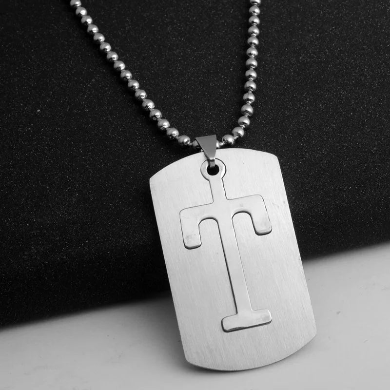 HNSP 316L Stainless Steel Initials Pendant Chain Necklace For Men 26 Letter Name Jewelry Accessories