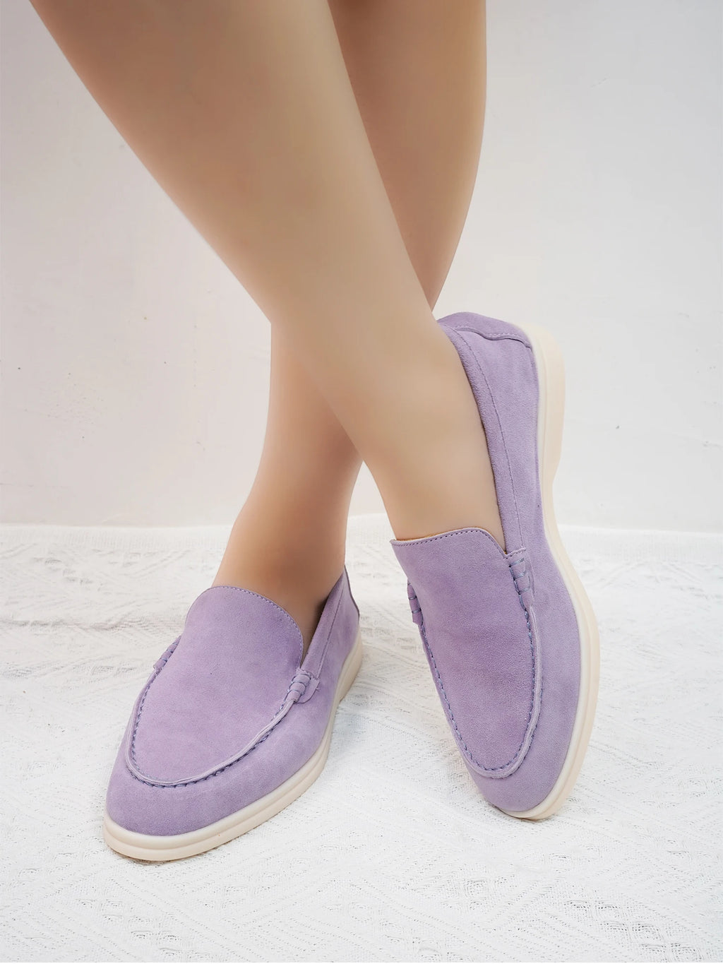 Spring and Autumn Hot Women's Le Fu Shoes Classic Round Head Shallow Mouth Genuine Leather Women's Shoes Retro Daily Shoes