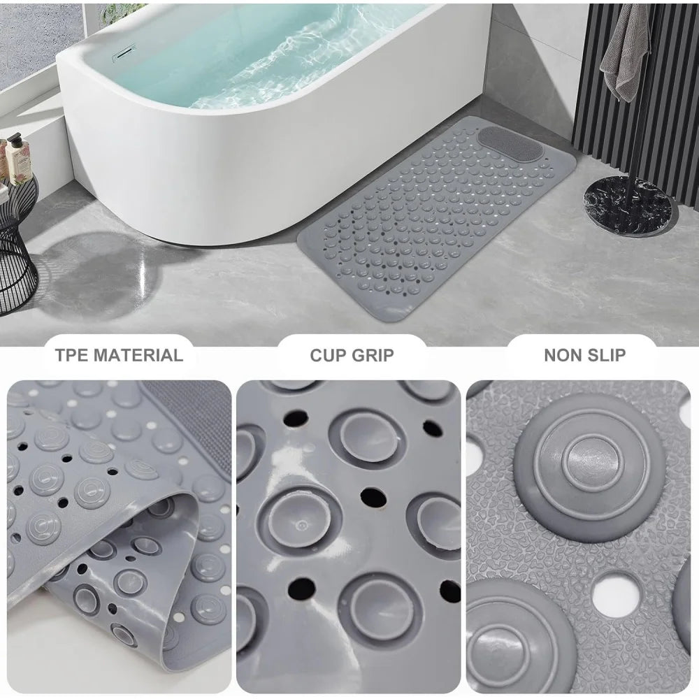 Tapis de bain antidérapant, tapis de massage de couleur unie, tapis antidérapant à ventouses pour la maison, tapis imperméable et résistant à la saleté pour toilettes et hôtels