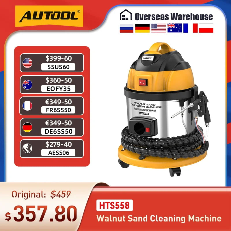 AUTOOL HTS558 Car Engine Carbon Deposition Cleaner Intake Pipe Valve Cleaning Machine Decarbonizing Automotive Decarbon Wash