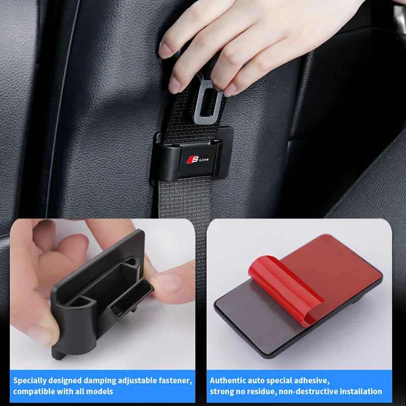 Car Seat Belt Stabilizer Anchor Clip Anti-Shak Accessories For Audi Sline A3 A4 A5 A6 A7 A1 A2 A8 Q1 Q2 Q3 Q4 Q5 Q6 Q7 Q8 TT RS3