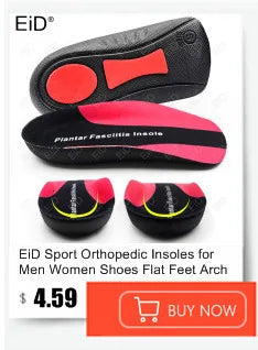 EiD New Arch Support 25mm Orthotic insole Black Leather orthotics Insoles for Flat Foot O/X Leg Corrected Shoe Sole insert pads