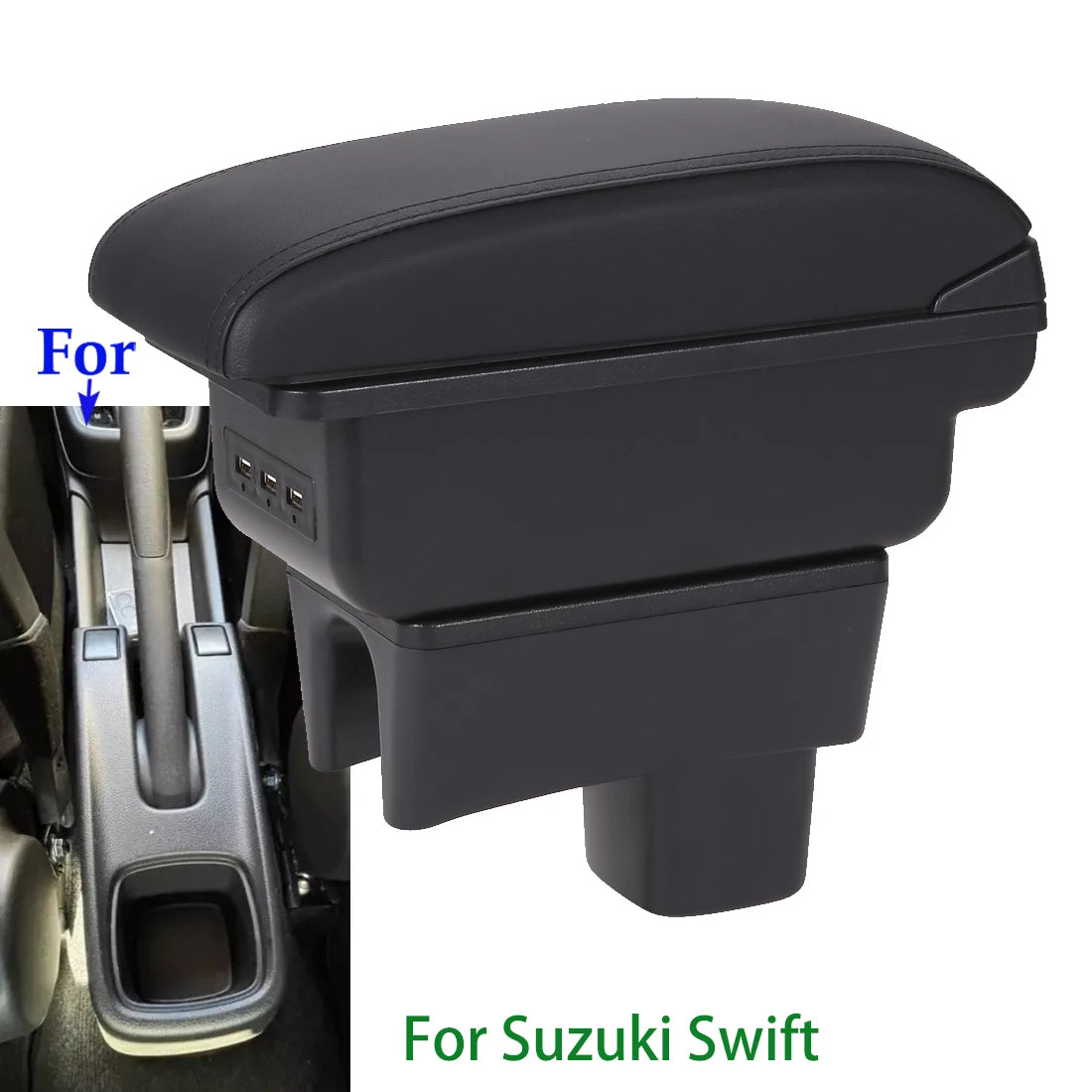 Accoudoir pour Suzuki Swift, boîte de rangement pour accoudoir de voiture Suzuki Swift, rehausseur d'accoudoir, détails intérieurs 2005-2025