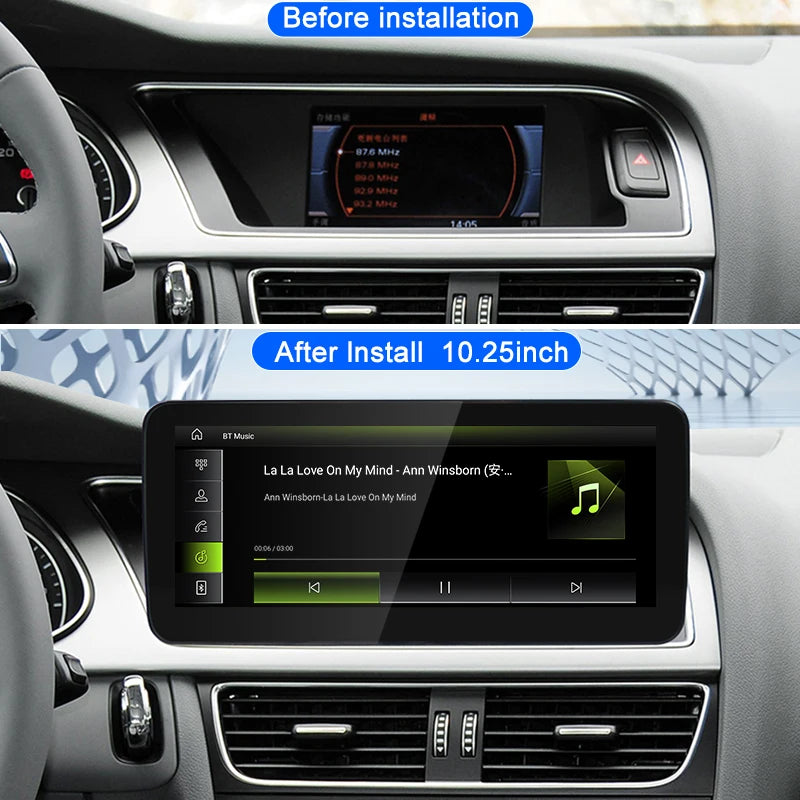 For Audi AUDI A4 B8 2009 20110 2011-2016 10.25-inch car radio multimedia player Android 15 Wireless Carplay stereo DSP 4G WiFi