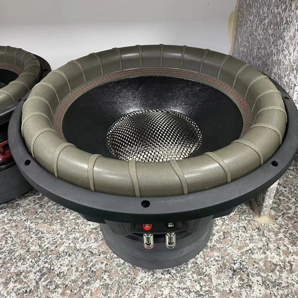 Subwoofer de voiture 15 pouces 2500W RMS Double bobine mobile 3 aimants Cône papier robuste Subwoofers 15 pouces pour audio de voiture 15100-058