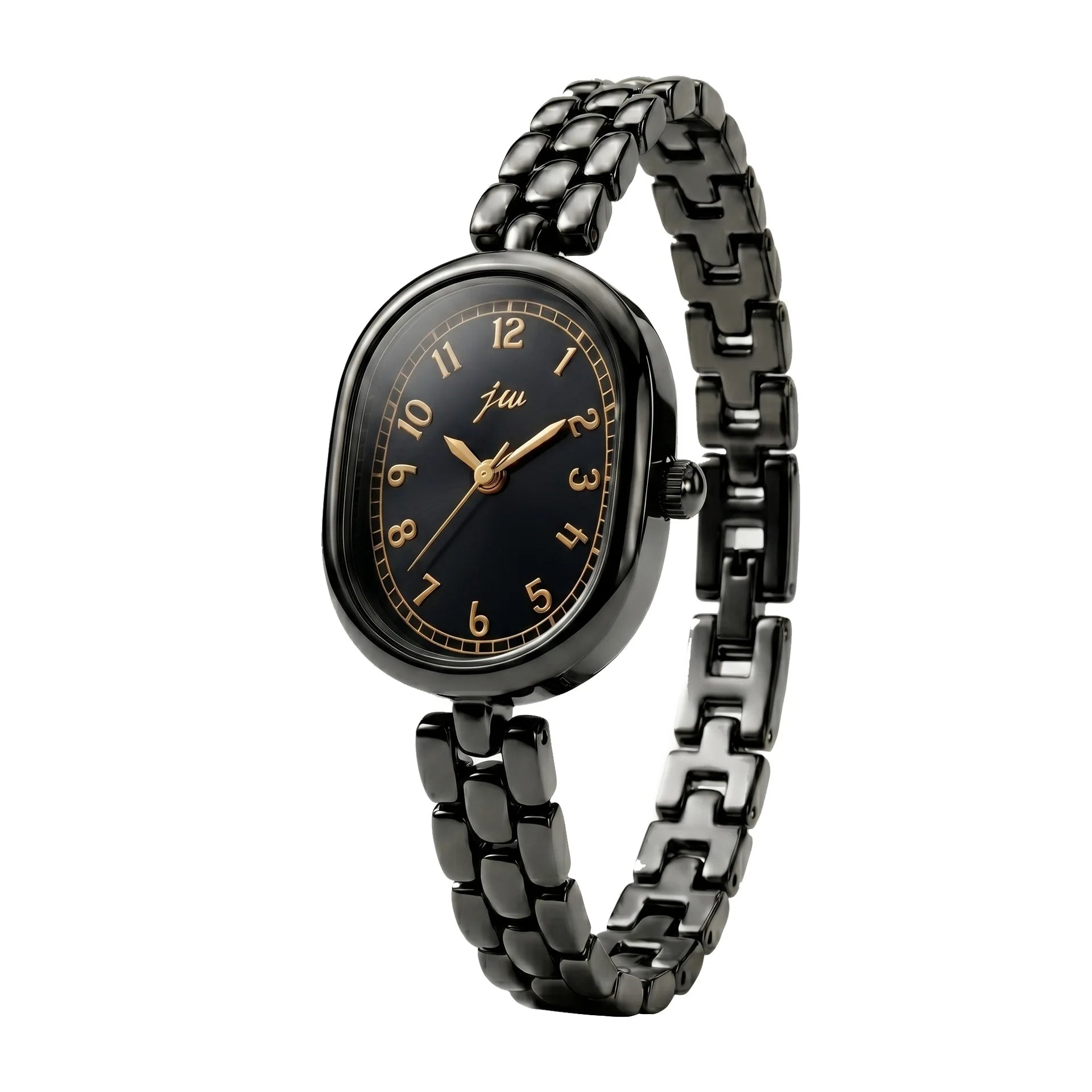 Watch Digital Dial Retro Oval Small Gold Watches Women Chain Strap Simple Female Fashion Light Luxury Quartz Clock Wristwatches