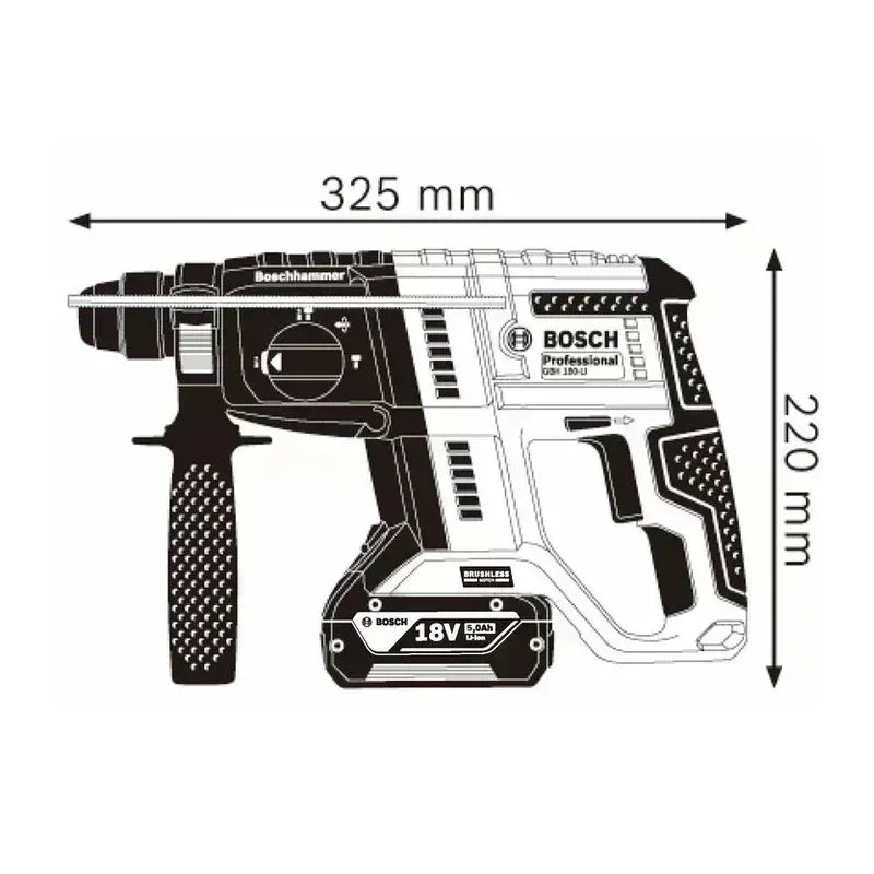 Marteau perforateur sans fil BOSCH GBH 180-LI sans charbon avec SDS PLUS 18 V Outils électriques à percussion professionnels au lithium Bosch GBH180-LI