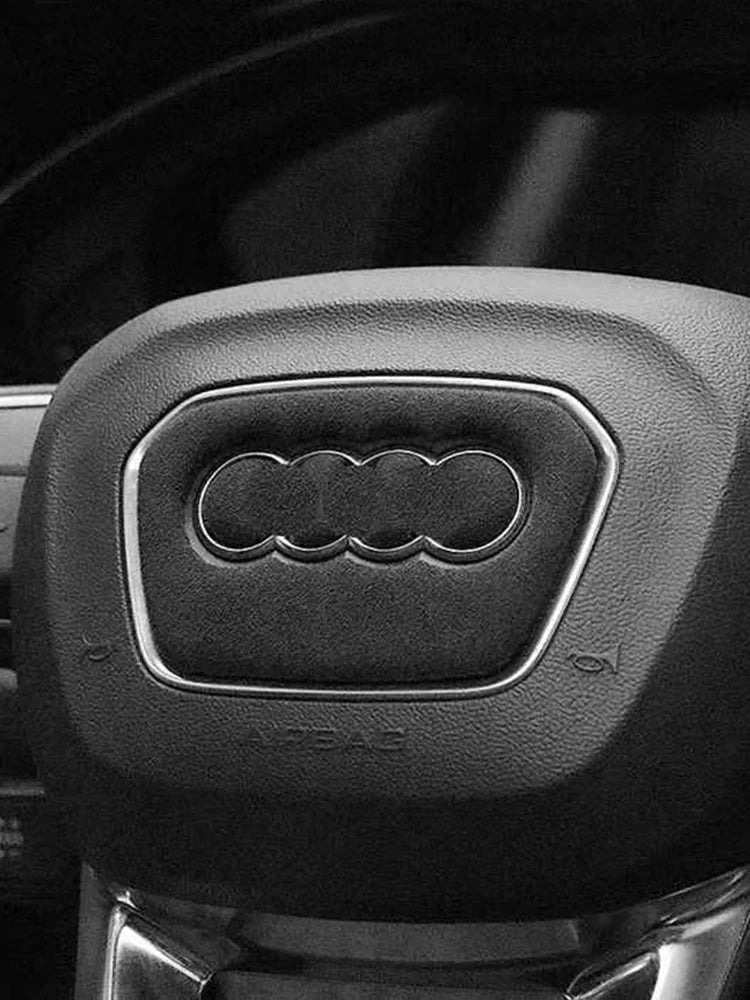 For Audi A7 A4 B6 B7 A6 C7 A3 8P 8V A8 S6 S7 S8 Q3 Q5 S3 RS3 TT Suede Steering Wheel Panel Sticker Emblem Decoration Accessories