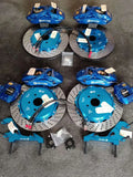 Dicase Brake Aftermarket Part Front and Rear With Electronic Parking Caliper Oxidized Blue drilled disc for Toyota ALPHARD/Camry