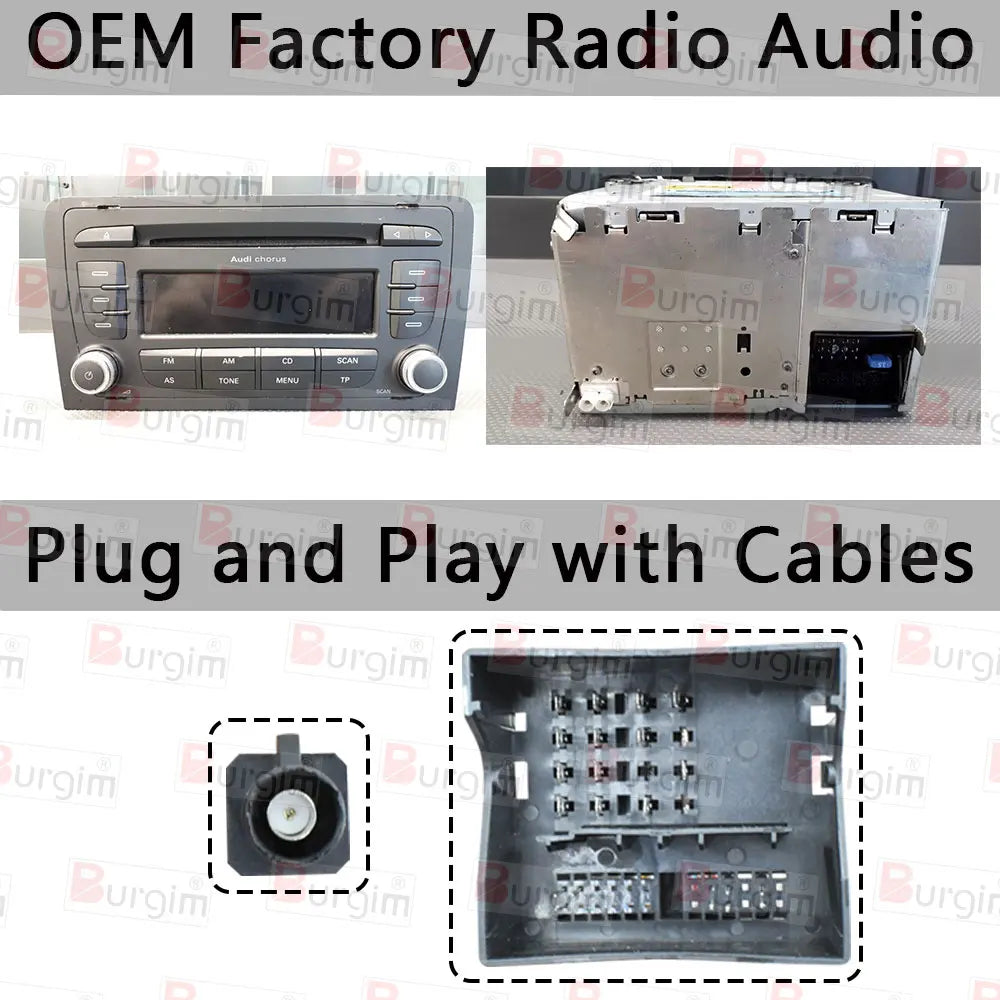 Faisceau de câbles de radio Android 16 broches pour Audi TT A3 S3 RS3 A4 S4 RS4 A6 S6 RS6 Allroad SEAT Exeo Câble d'alimentation stéréo Boîtier Canbus