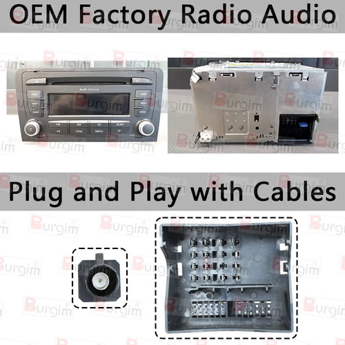 Faisceau de câbles de radio Android 16 broches pour Audi TT A3 S3 RS3 A4 S4 RS4 A6 S6 RS6 Allroad SEAT Exeo Câble d'alimentation stéréo Boîtier Canbus