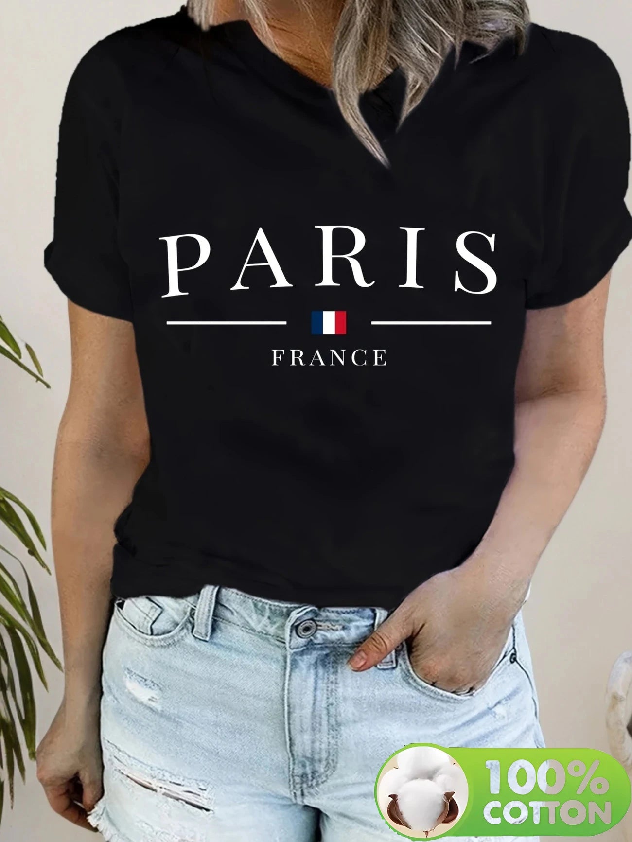 100% Cotton PARIS France Casual Print Streetwear T-Shirts Female T Shirts Egirl Korean Fashion Graphic Tees Tops Women Clothing