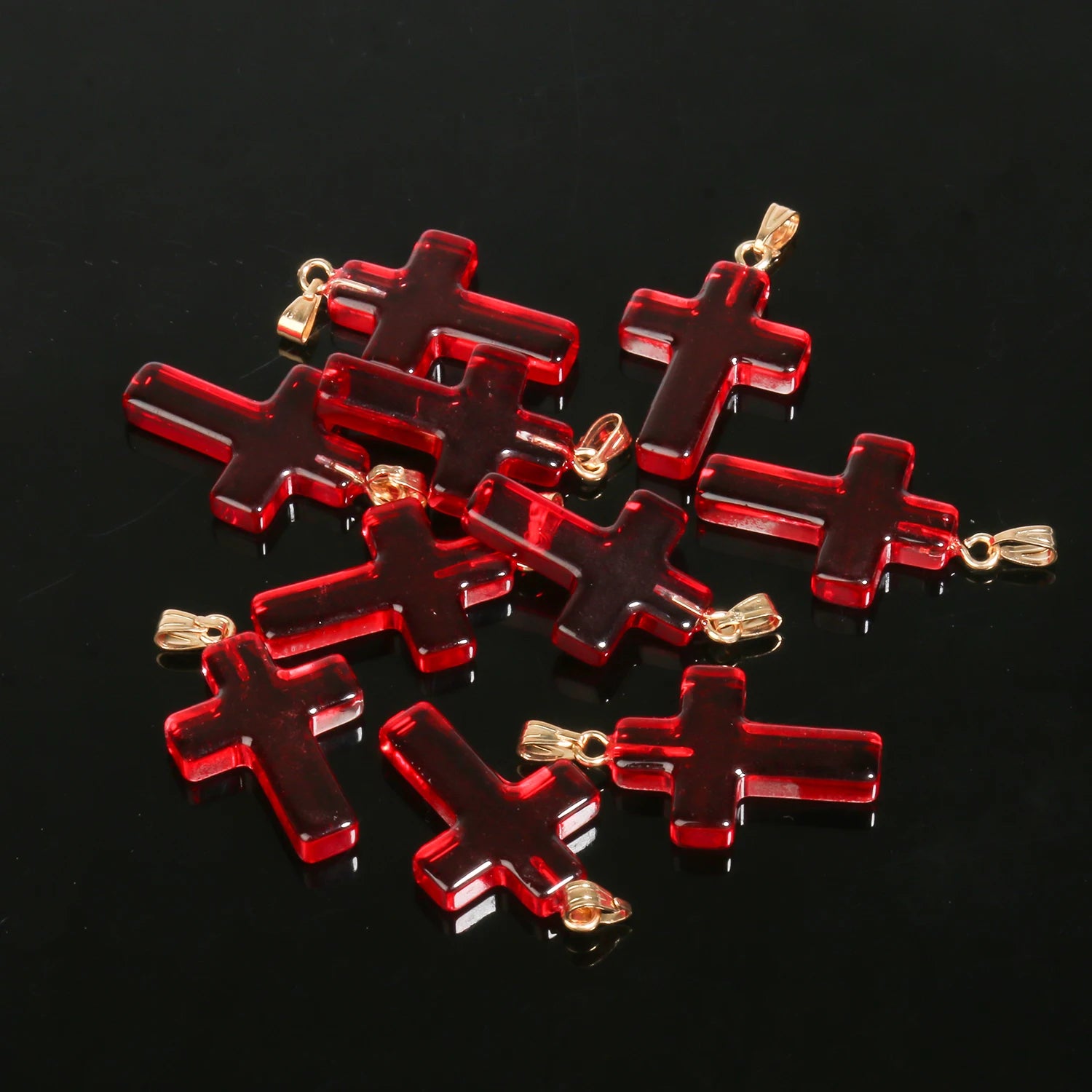 10pcs/lot 18x25mm Cross Lampwork Necklace Bracelet Czech Glass Charms Pendants for Jewelry Making Diy Bracelet Accessories