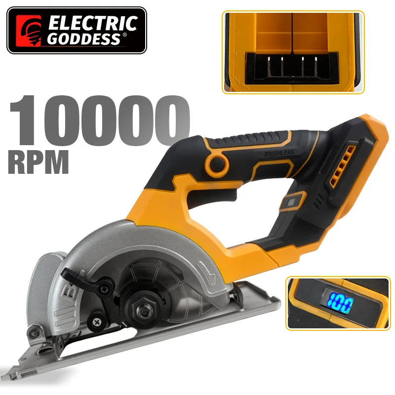 Scie circulaire électrique sans balais Electric Goddess 5 pouces 1000W Outil électrique de menuiserie portatif pour batterie Dewalt 20V