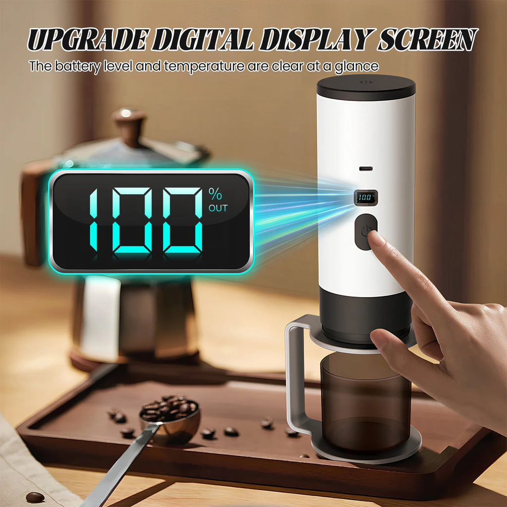 Cafetière à Capsules Électrique Portable Machine à Expresso sans Fil Pompe Chauffante Cafetière de Voyage et de Voiture 3 en 1